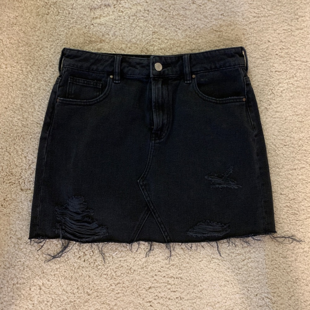Pacsun distressed black high waisted skirt